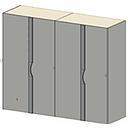 COMPONGO WARDROBE GRIGIO SETA 4D 185*55*245