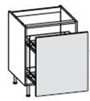 LINOSA LIGHT GROOVE BASE UNIT WITH PULL OUT BASKET 15*56.3*75