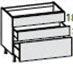 LINOSA DARK BASE UNIT WITH 3 DRAWER AND PORTAPOSATE 60*56.3*75