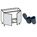 [2XMBA160 3XMBA0C16001211 3PACC00012 SINK BASE UNIT WITH ROUND BIN MATT WHITE] ELBA WHITE 90*56.3*72