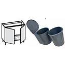 [2XMBA160 3XMBA0C16001749 3XMBA0C16001757 3PACC00012 SINK BASE UNIT WITH BIN CREMA LUCIDO] AMALFI-ISCHIA BLUE/BEIGE 90*56.3*72