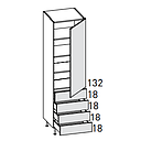 [2XMCB362 3XMCB0C36300002 3XMCB0C36300003 TALL UNIT L WITH 4 DRAWERS] TROPEA BIANCO 60*56.3*204
