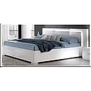 [2099901527387 GLOSSY WHITE] BED WITH LED