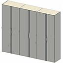 [2QG3BT019-1] COMPONGO WARDROBE GRIGIO SETA 6D 275*55*245