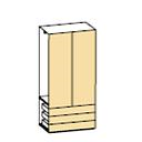 [2COBT017 2QG3BT024 BEIGE LACQUER WARDROBE 2D WITH DRAWER] COMPONGO WARDROBE 2D WITH DRAWER