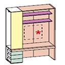 [RQM048 2QG3BT12AAAA-16 3Q3AN0008300001 WARDROBE WITH HOME OFFICE] WARDROBE WITH HOME OFFICE NOCE MORO