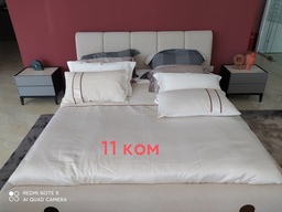 [BAM-23A-11 SET] Bedding (180*200) 11хос 4 дэр хөнжил цагаан торгон шаргал