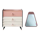 [SETRA PINK DRESSER WITH MIRROR] DRESSER WITH MIRROR