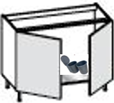 [2XMBA160 +  3PACC00012 3XMBA0C16001725] ELBA WHITE SINK BASE UNIT WITH A BIN 90*56.3*72