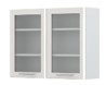 [V7-90-2KS/3 WALL UNIT WITH 2 GLASS DOORS] MODERN BEIGE KITCHEN 90*72*32